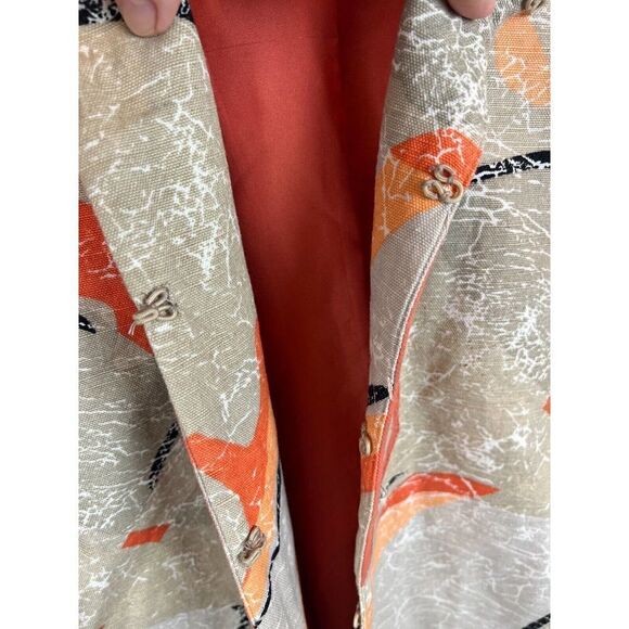 CHICO'S cotton beaded lined 3/4 sleeve jacket blazer size 3 16/18 XL - Picture 8 of 9